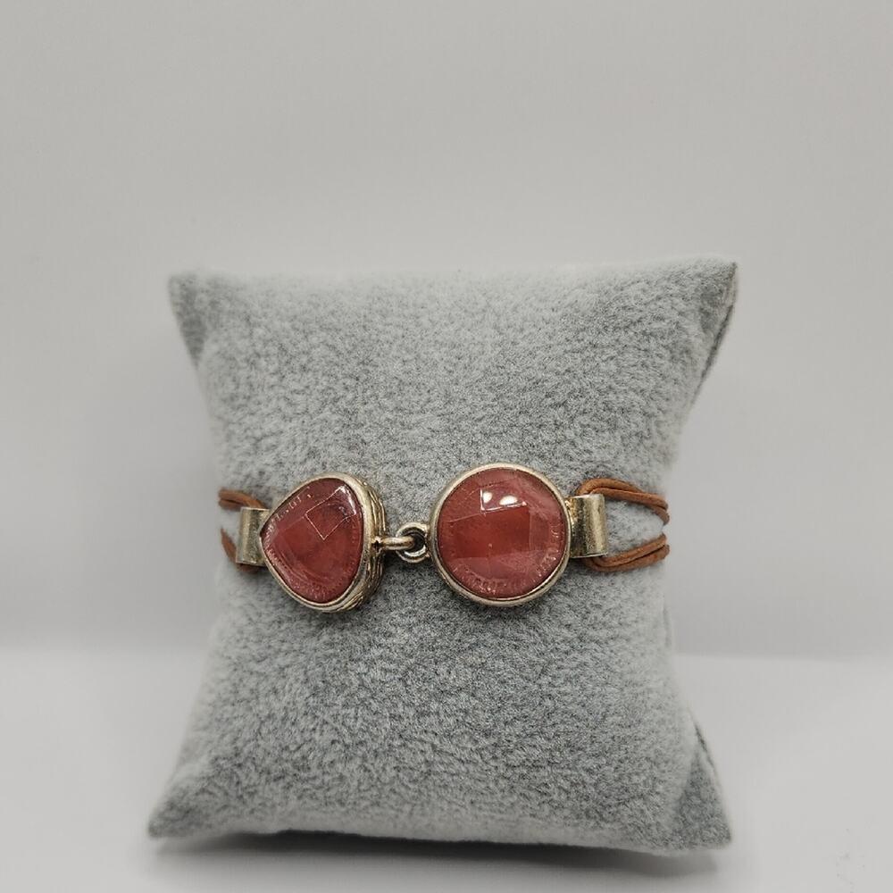 LOFT Pink and Silver Bracelet with Polished Stones